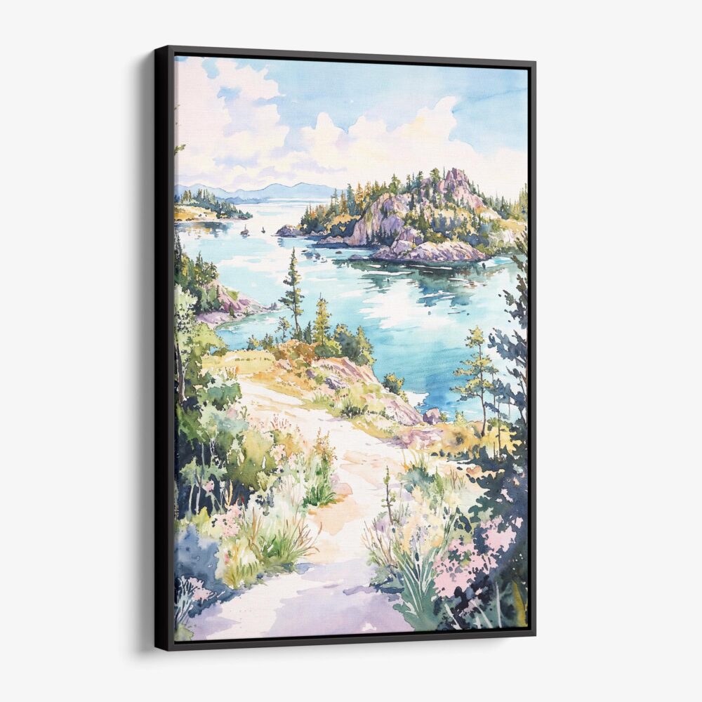01 - Framed Isle Royale National Park Watercolor Canvas Print - Vertical - Main.jpg 01 - Framed Isle Royale National Park Watercolor Canvas Print - Vertical - Main.jpg