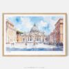01 - Framed Italy Vatican Watercolor - Horizontal Art Print - Main.jpg