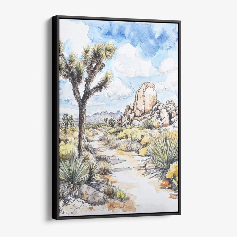 01 - Framed Joshua Tree National Park Canvas Print - Vertical - Main.jpg