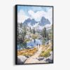01 - Framed Kings Canyon National Park Watercolor Canvas Print - Vertical - Main.jpg