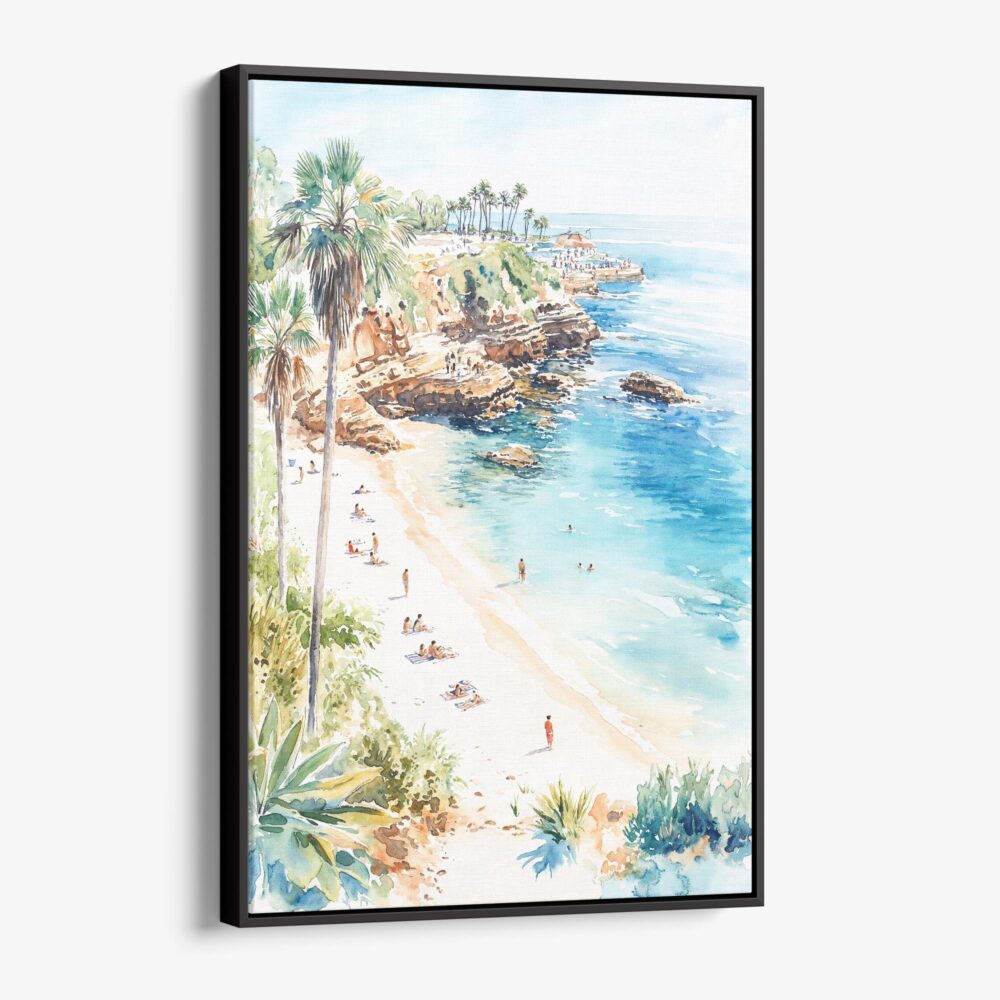01 - Framed La Jolla Cove Watercolor Canvas Print - Vertical - Main.jpg 01 - Framed La Jolla Cove Watercolor Canvas Print - Vertical - Main.jpg