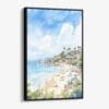 01 - Framed Laguna Beach Watercolor Canvas Print - Vertical - Main.jpg