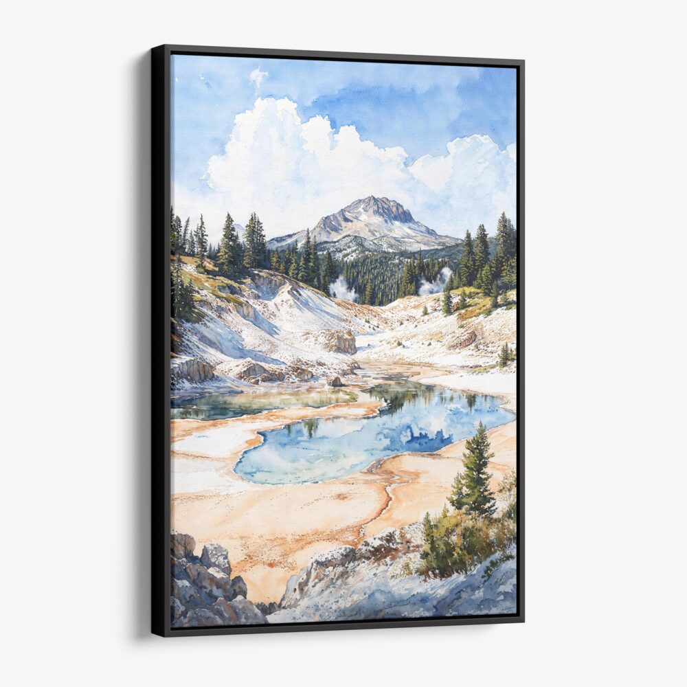 01 - Framed Lassen Volcanic National Park Watercolor Canvas Print - Vertical - Main.jpg 01 - Framed Lassen Volcanic National Park Watercolor Canvas Print - Vertical - Main.jpg