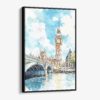 01 - Framed London Big Ben - Watercolor Canvas Print - Vertical - Main.jpg