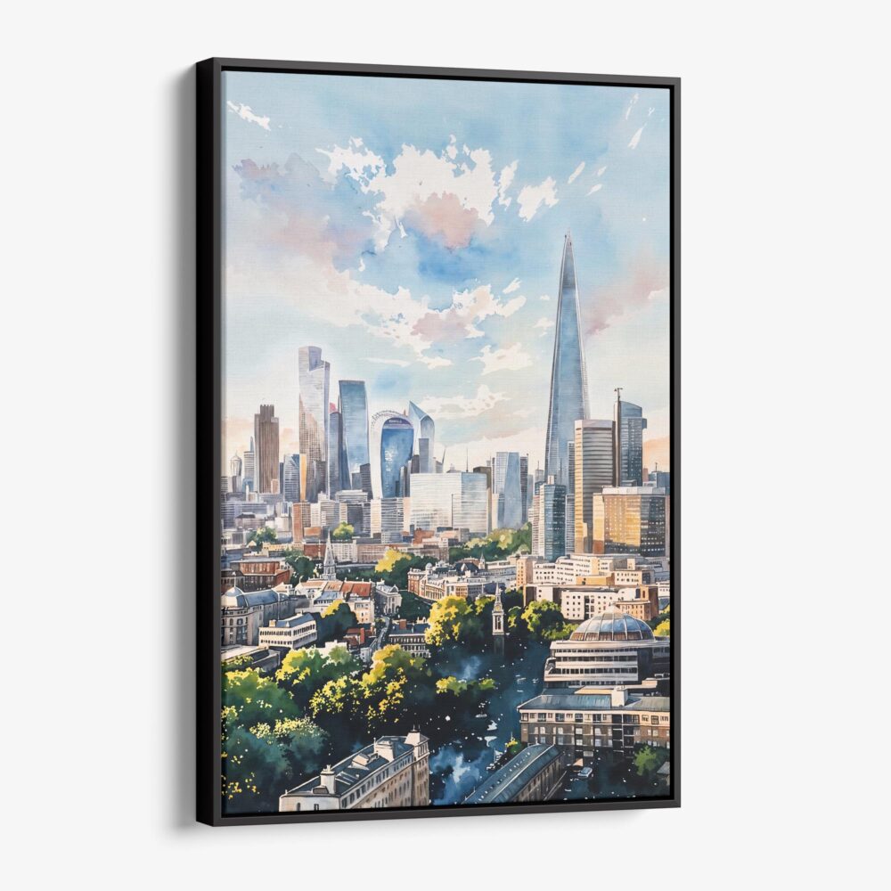 01 - Framed London The Shard Watercolor Canvas Print - Vertical - Main.jpg 01 - Framed London The Shard Watercolor Canvas Print - Vertical - Main.jpg