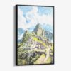 01 - Framed Machu Picchu Watercolor Canvas Print - Vertical - Main.jpg
