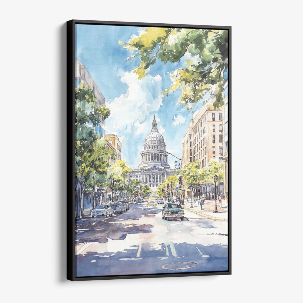 01 - Framed Madison Wisconsin State Capitol Building Watercolor Canvas Print - Vertical - Main.jpg 01 - Framed Madison Wisconsin State Capitol Building Watercolor Canvas Print - Vertical - Main.jpg