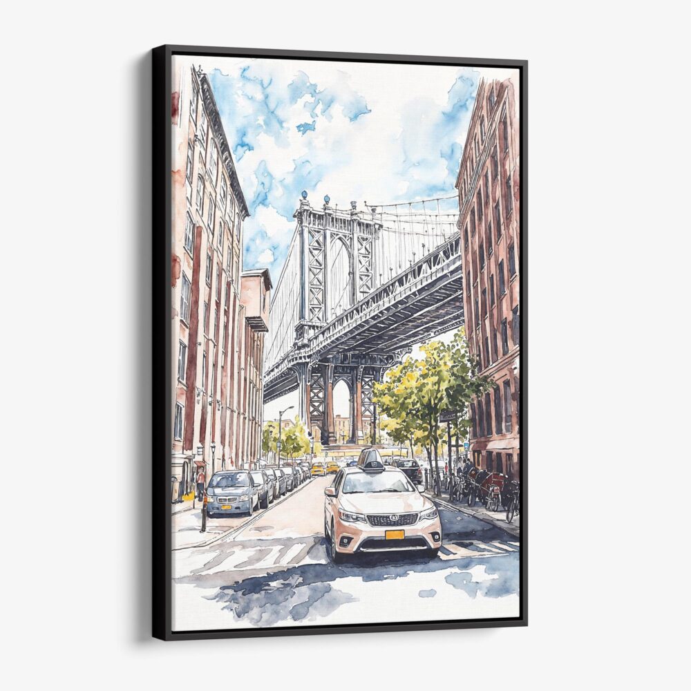 01 - Framed Manhattan bridge - Watercolor Canvas Print - Vertical - Main.jpg 01 - Framed Manhattan bridge - Watercolor Canvas Print - Vertical - Main.jpg