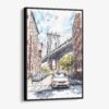 01 - Framed Manhattan bridge - Watercolor Canvas Print - Vertical - Main.jpg