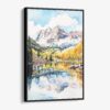 01 - Framed Maroon Bells Aspen Watercolor Canvas Print - Vertical - Main.jpg