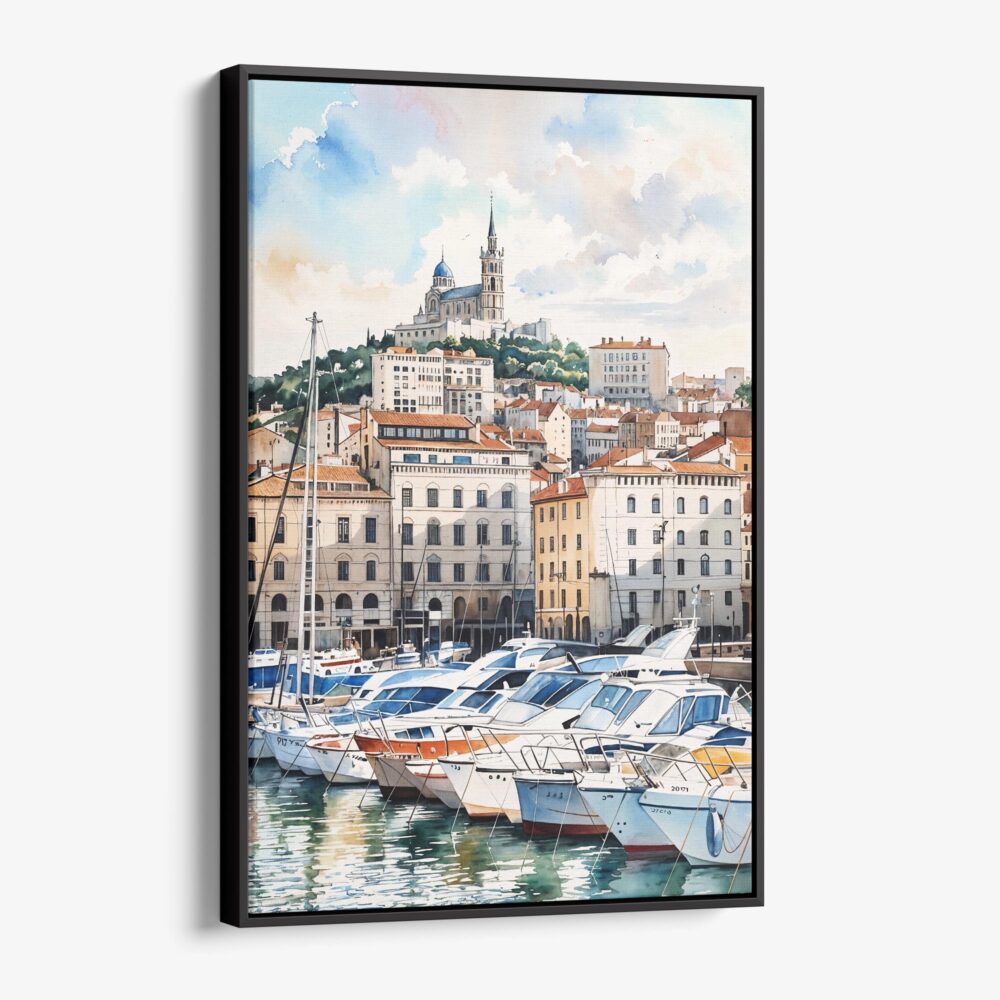 01 - Framed Marseilles Watercolor Canvas Print - Vertical - Main.jpg 01 - Framed Marseilles Watercolor Canvas Print - Vertical - Main.jpg