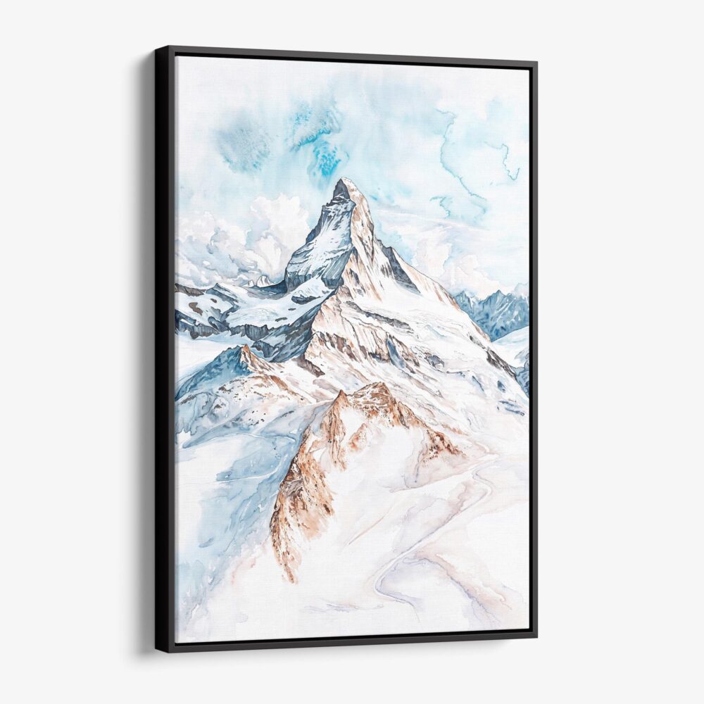 01 - Framed Matterhorn Watercolor Canvas Print - Vertical - Main.jpg 01 - Framed Matterhorn Watercolor Canvas Print - Vertical - Main.jpg