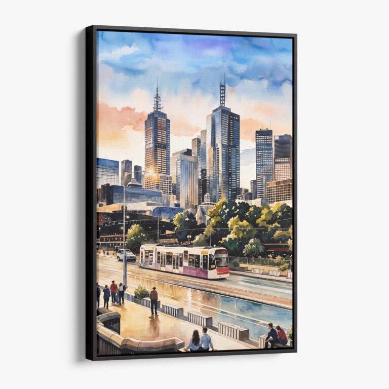 01 - Framed Melbourne Canvas Print - Vertical - Main.jpg