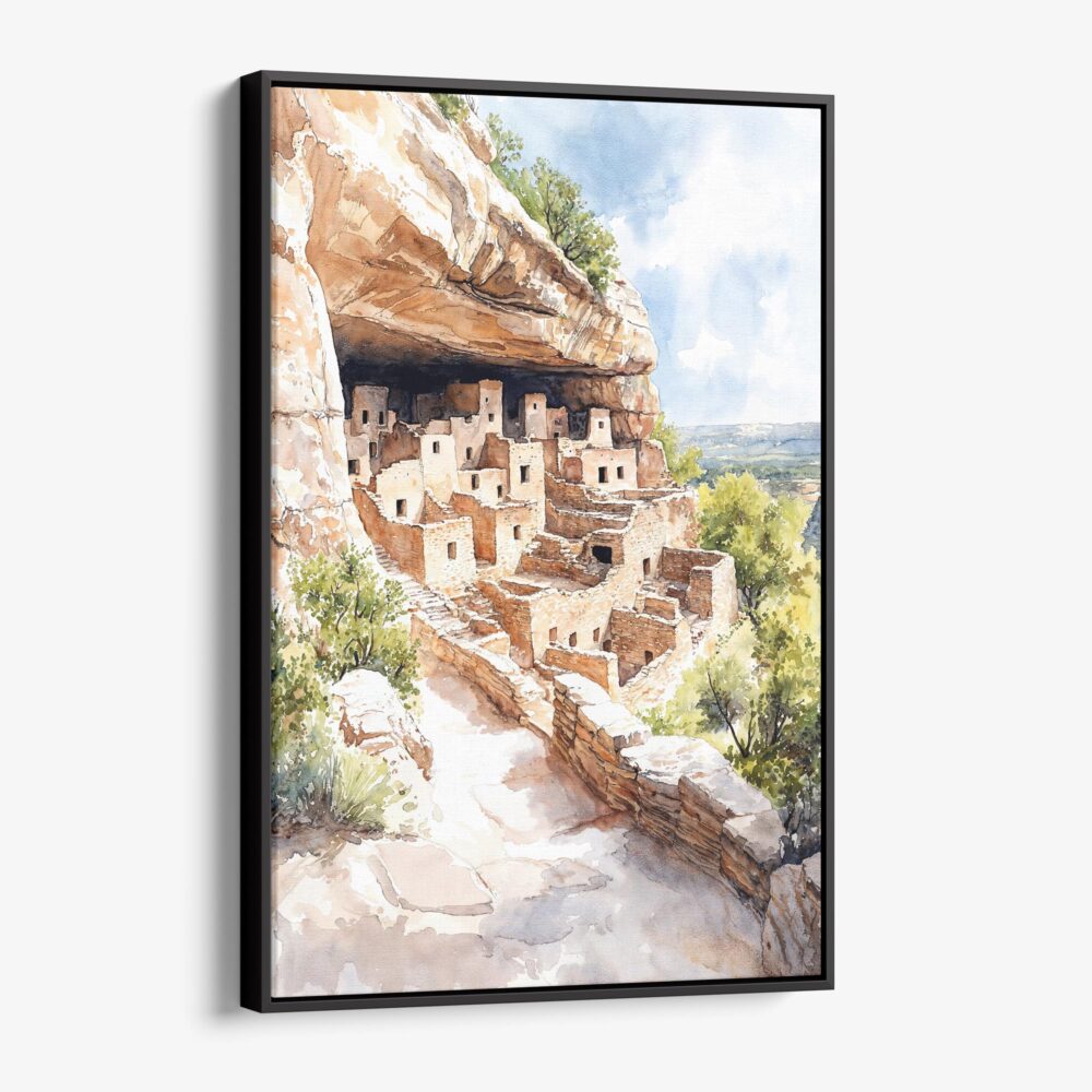 01 - Framed Mesa Verde National Park Canvas Print - Vertical - Main.jpg