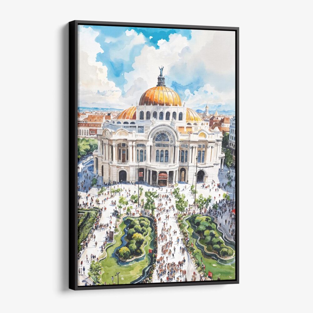 01 - Framed Mexico Palacio de Bellas Artes Watercolor Canvas Print - Vertical - Main.jpg 01 - Framed Mexico Palacio de Bellas Artes Watercolor Canvas Print - Vertical - Main.jpg