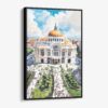 01 - Framed Mexico Palacio de Bellas Artes Watercolor Canvas Print - Vertical - Main.jpg