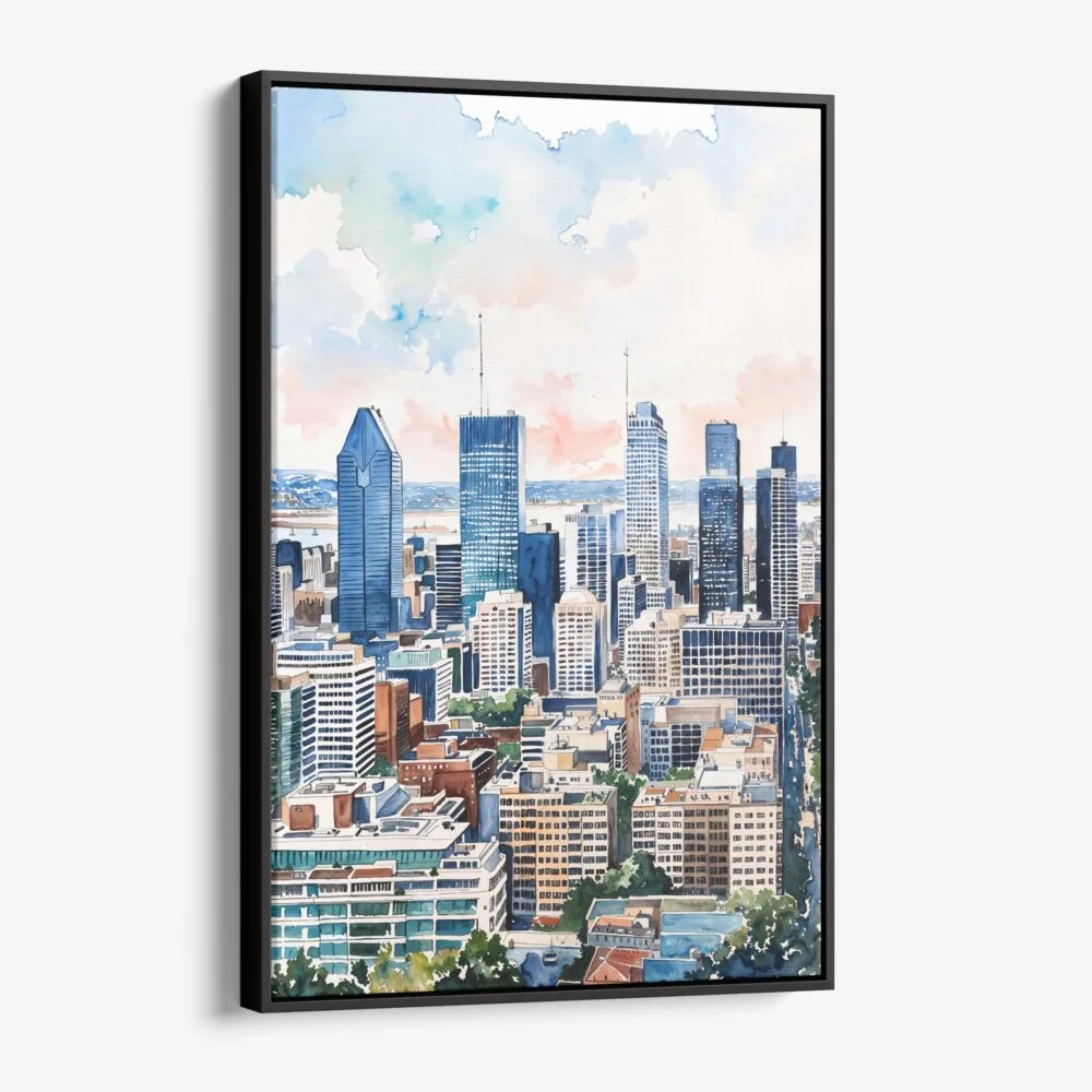 01 - Framed Montreal Skyline Watercolor Canvas Print - Vertical - Main.jpg 01 - Framed Montreal Skyline Watercolor Canvas Print - Vertical - Main.jpg