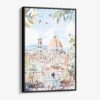 01 - Framed Morning Coffee in Florence Watercolor Canvas Print - Vertical - Main.jpg