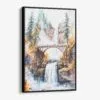01 - Framed Multnomah Falls Watercolor Canvas Print - Vertical - Main.jpg