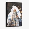 01 - Framed Mumbai BMC Building Watercolor Canvas Print - Vertical - Main.jpg