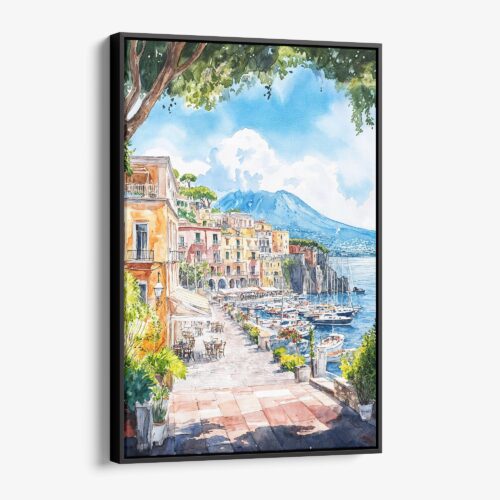 01 - Framed Naples Watercolor Canvas Print - Vertical - Main.jpg