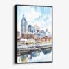 01 - Framed Nashville Skyline Watercolor Canvas Print - Vertical - Main.jpg