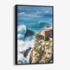 01 - Framed Nazare Portugal Watercolor Canvas Print - Vertical - Main.jpg