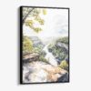 01 - Framed New River Gorge Watercolor Canvas Print - Vertical - Main.jpg