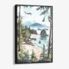 01 - Framed Olympic National Park Watercolor Canvas Print - Vertical - Main.jpg