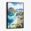 01 - Framed Palawan Philippines Watercolor Canvas Print - Vertical - Main.jpg
