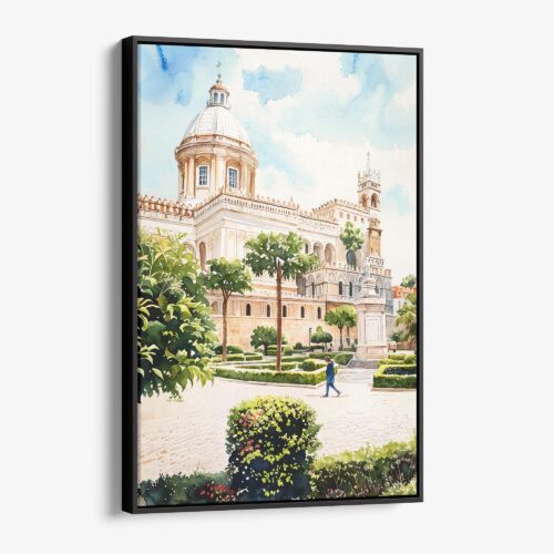 01 - Framed Palermo Watercolor Canvas Print - Vertical - Main.jpg