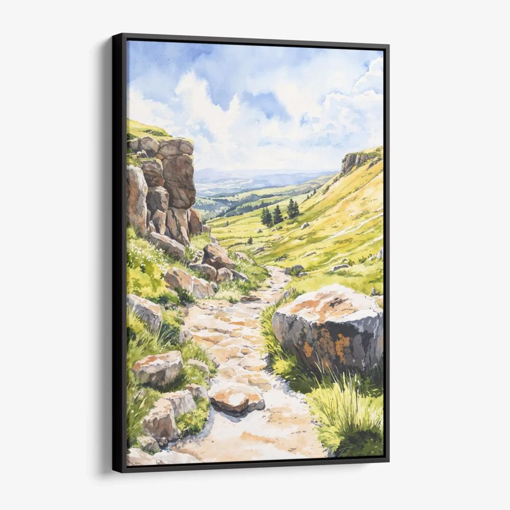 01 - Framed Peak District Watercolor Canvas Print - Vertical - Main.jpg 01 - Framed Peak District Watercolor Canvas Print - Vertical - Main.jpg