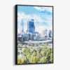 01 - Framed Perth Australia Watercolor Canvas Print - Vertical - Main.jpg