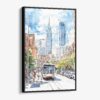 01 - Framed Philadelphia Downtown Canvas Print - Vertical - Main.jpg