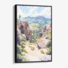 01 - Framed Pinnacles National Park Watercolor Canvas Print - Vertical - Main.jpg