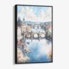 01 - Framed Prague Skyline - Watercolor Canvas Print - Vertical - Main.jpg