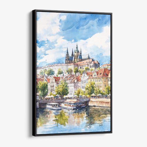 01 - Framed Prague St Vitus Cathedral Canvas Print - Vertical - Main.jpg