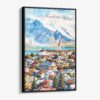 01 - Framed Reykjavik Watercolor Canvas Print - Vertical - Main.jpg