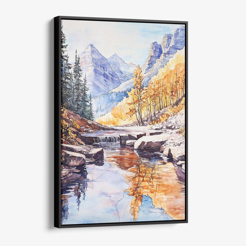 01 - Framed Rocky Mountains Canada Watercolor Canvas Print - Vertical - Main.jpg 01 - Framed Rocky Mountains Canada Watercolor Canvas Print - Vertical - Main.jpg