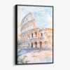 01 - Framed Rome Colosseum Watercolor Canvas Print - Vertical - Main.jpg