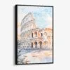 01 - Framed Rome Colosseum Watercolor Canvas Print - Vertical - Main.jpg
