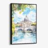 01 - Framed Rome Italy Watercolor Canvas Print - Vertical - Main.jpg