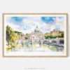 01 - Framed Rome Vitrus Capitol Watercolor - Horizontal Art Print - Main.jpg