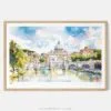 01 - Framed Rome Vitrus Capitol Watercolor - Horizontal Art Print - Main.jpg