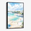 01 - Framed San Diego Beach Watercolor Canvas Print - Vertical - Main.jpg