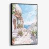 01 - Framed Santorini - Watercolor Canvas Print - Vertical - Main.jpg