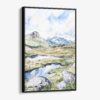 01 - Framed Scottish Highlands Watercolor Canvas Print - Vertical - Main.jpg