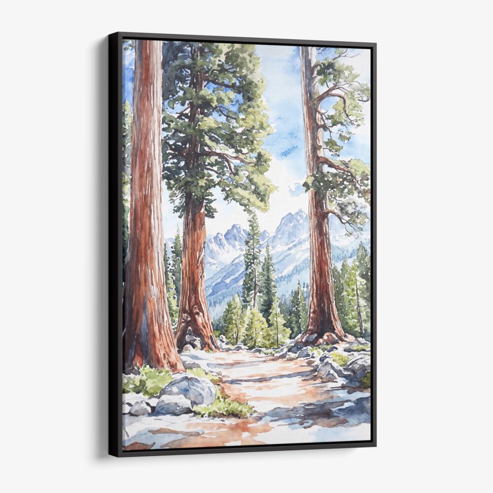 01 - Framed Sequoia California Watercolor Canvas Print - Vertical - Main.jpg 01 - Framed Sequoia California Watercolor Canvas Print - Vertical - Main.jpg