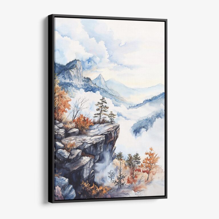 01 - Framed Shenandoah national park watercolor Canvas Print - Vertical - Main.jpg