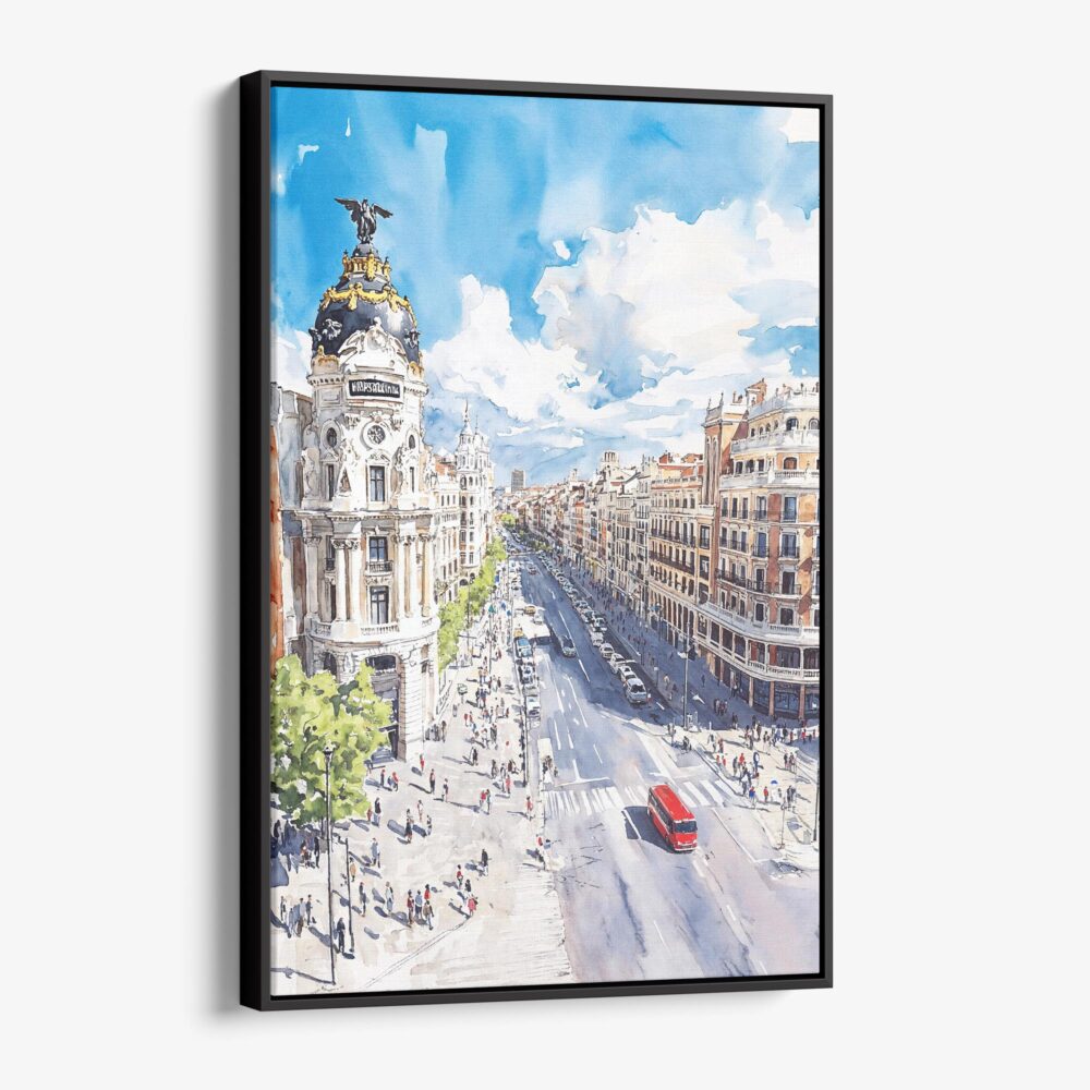 01 - Framed Spain Madrid Watercolor Canvas Print - Vertical - Main.jpg 01 - Framed Spain Madrid Watercolor Canvas Print - Vertical - Main.jpg